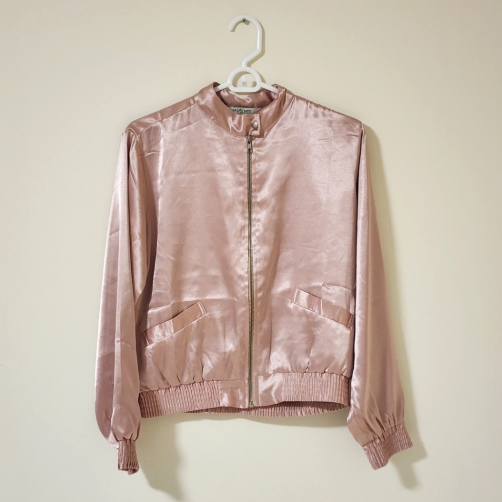 Blush lightweight bomber jacket